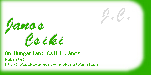 janos csiki business card