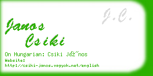 janos csiki business card